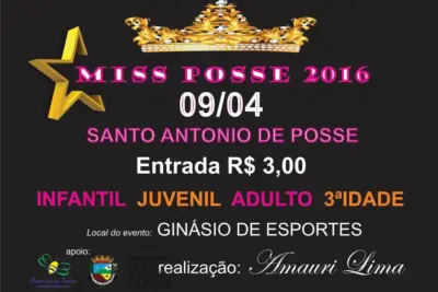 Miss Posse acontece no sábado, dia 9