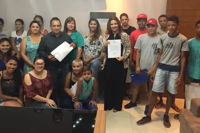 Autoridades recebem a visita do Grupo Ação Jovem de Engenheiro Coelho