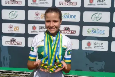 Júlia Braga conquistou cinco medalhas no ciclismo