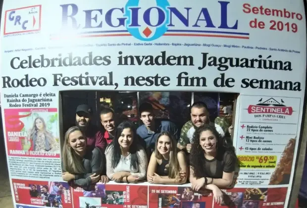 Painel de fotos do Jornal O Regional no Jaguariúna Rodeo Festival 2019