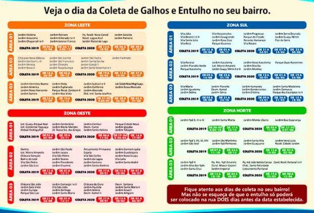 Secretaria de Serviços Municipais mantém calendário de coleta de galhos e entulhos