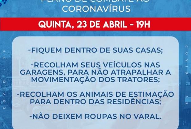 Prefeitura de Artur Nogueira realiza segunda etapa de desinfectação da cidade