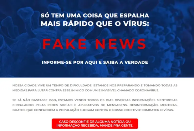 Prefeitura de Jaguariúna lança hotsite para combater fake news