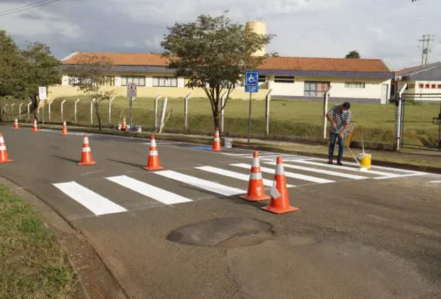 Prefeitura realiza sinalização de solo no Jardim Europa – Jaguariúna