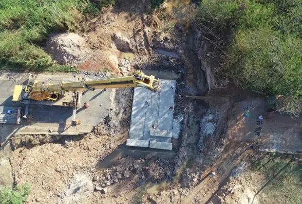 SOV INICIA A COLOCAÇÃO DE ADUELAS DE CONCRETO NA TRAVESSIA EM MARTINHO PRADO