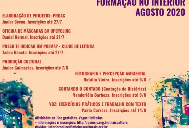 OFICINAS CULTURAIS – PROGRAMA DE FORMAÇÃO PARA O INTERIOR DE SÃO PAULO