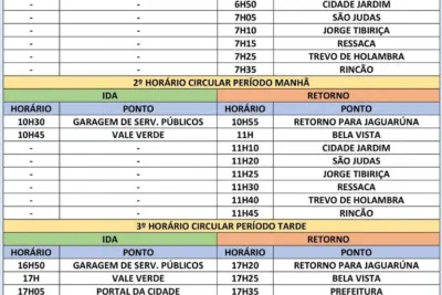 Ônibus da Prefeitura volta a circular na segunda-feira, dia 17 de agosto