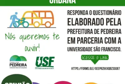 Secretaria de Planejamento solicita a população e turistas para que respondam questionário sobre o Plano de Mobilidade Urbana de Pedreira