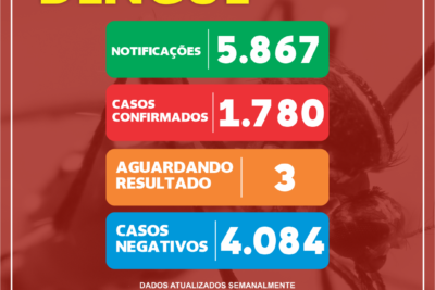 1.780 casos de dengue foram registrados em Mogi Guaçu em 2020