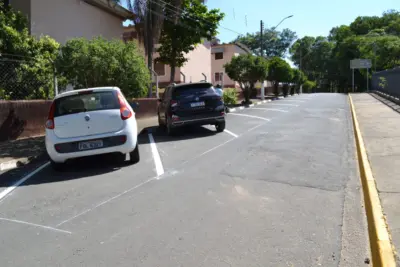 Prefeitura de Pedreira implanta estacionamento 45 graus na Rua Odavilson Utembergue