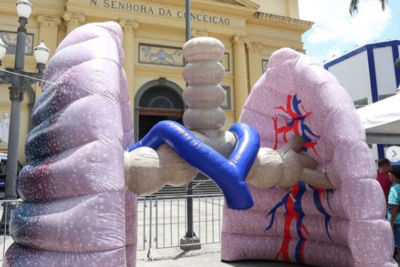 Pulmão gigante inflável estará em Jaguariúna