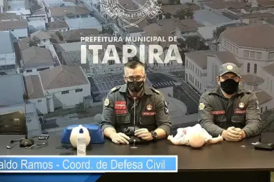 Coordenador da Defesa Civil ministra aula online de primeiros socorros para servidores dos CEIs