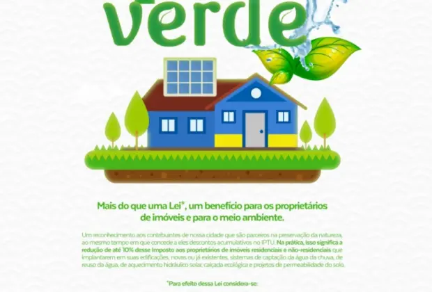 PREFEITURA DE JAGUARIÚNA DIVULGA LEGISLAÇÃO DO ‘IPTU VERDE’