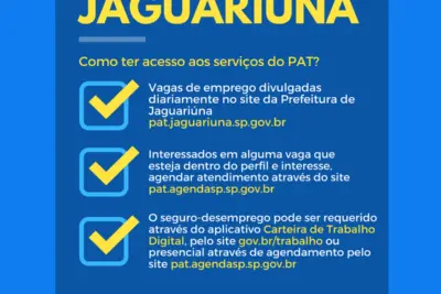 Confira as Vagas de Emprego no PAT Jaguariúna