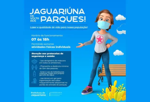 Jaguariúna reabre hoje os parques da cidade