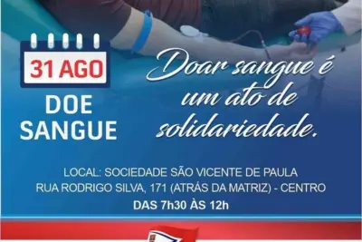 NA SEMANA QUE VEM TEM DOAÇÃO DE SANGUE EM AMPARO. SUA DOAÇÃO PODE SALVAR VIDAS!