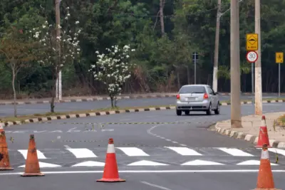 Faixas de pedestres recebem nova pintura