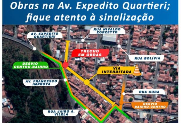 Prefeitura de Mogi Mirim irá interditar a Avenida Expedito Quartieri nesta 5ª feira