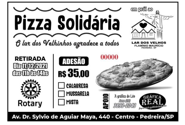 Lar dos Velhos “Flamínio Maurício” estará promovendo Pizza Solidária