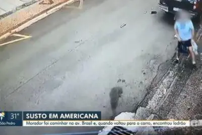 Vítima flagra tentativa de furto de caminhonete, expulsa criminoso