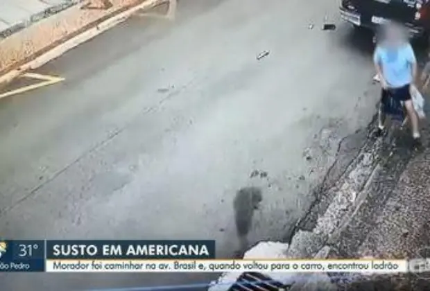 Vítima flagra tentativa de furto de caminhonete, expulsa criminoso