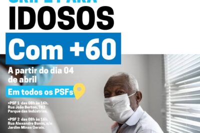 Engenheiro Coelho inicia vacinação contra Influenza para idosos acima de 60 anos