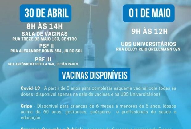 Engenheiro Coelho realiza dia D da vacinação contra gripe e sarampo
