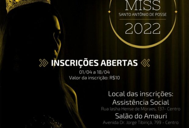 Inscrições Abertas Para o Concurso Miss Santo Antônio de Posse 2022