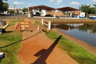 Ponte em lago de Engenheiro Coelho está interditada para obras