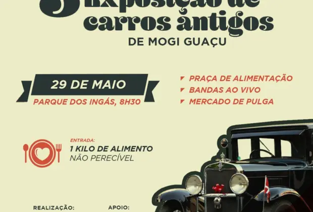 Parque dos Ingás volta a receber exposição de carros antigos