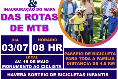 PASSEIO CICLÍSTICO DA FAMÍLIA E INAUGURAÇÃO DO MAPA DAS ROTAS DE MTB DE ESTIVA GERBI