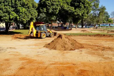 Arena de vôlei de praia está em construção no Campano