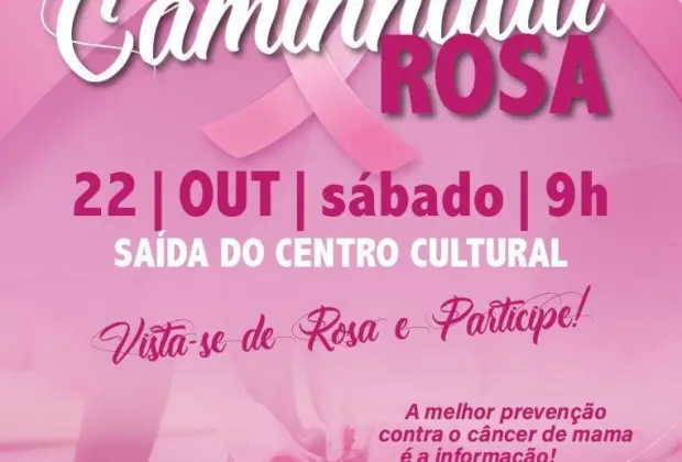 PREFEITURA DE JAGUARIÚNA PROMOVE CAMINHADA ROSA NESTE SÁBADO