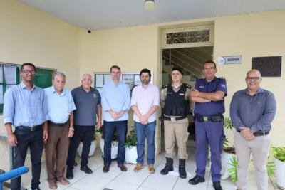 Prefeito e representantes da Polícia Militar de Jacutinga visitam Itapira para conhecer a Muralha Digital
