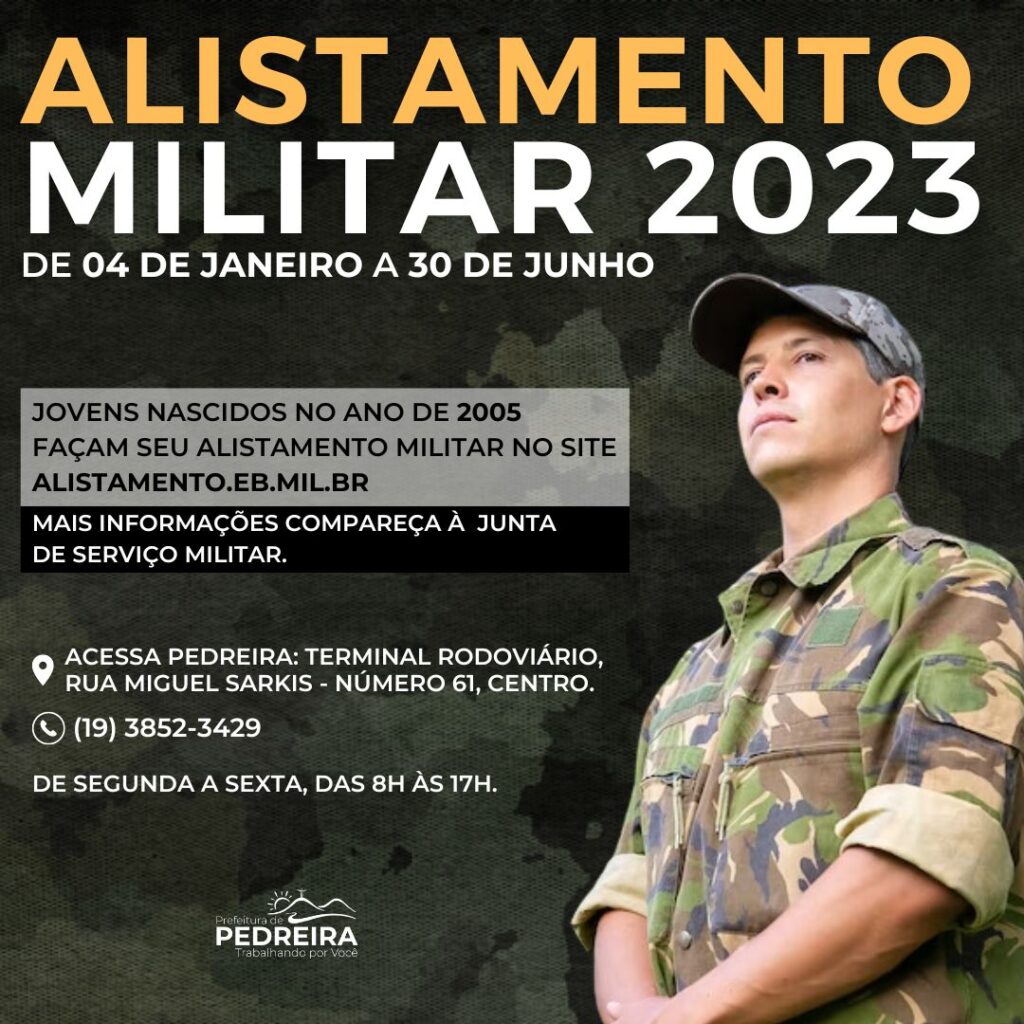 Alistamento Militar: Jovens que completam 18 anos em 2022 - Prefeitura de  Salgado São Felix - PB