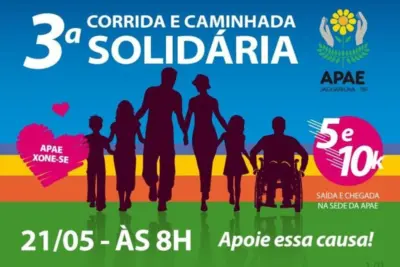 3ª CORRIDA E CAMINHADA DA APAE ACONTECE NESTE DOMINGO; CONFIRA COMO FICA O TRÂNSITO