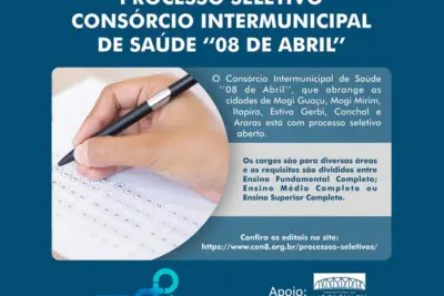 Consórcio Intermunicipal de Saúde abre inscrições para dois processos seletivos com vagas para Mogi Guaçu