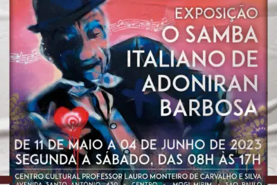 EXPOSIÇÃO ‘O SAMBA ITALIANO DE ADONIRAN  BARBOSA’ FICA NO CENTRO CULTURAL ATÉ O DIA 4