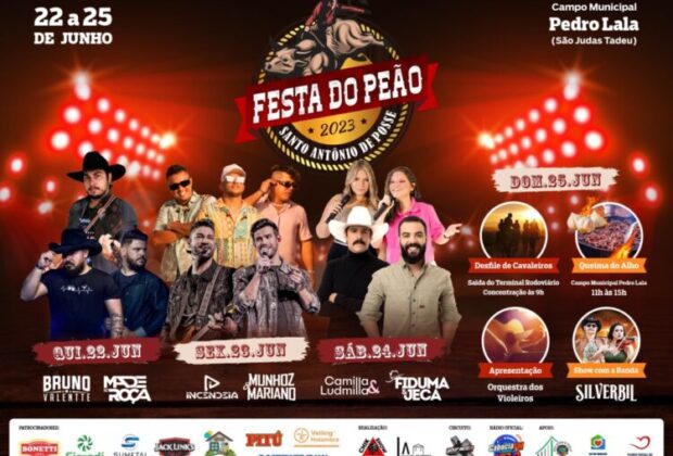 Festa do Peão terá shows de Munhoz & Mariano, Fiduma & Jeca e Made in Roça