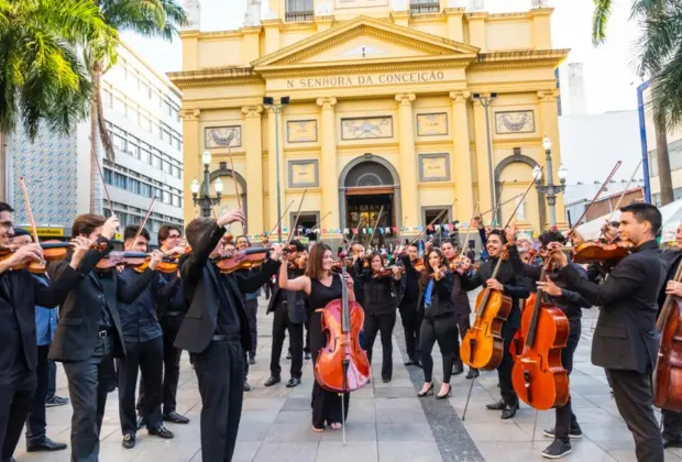 Orquestra Conservatório Carlos Gomes se apresenta na Catedral em comemoração ao aniversário da cidade Evento acontece nesta sexta-feira, 14 de julho, às 20h, entrada gratuita