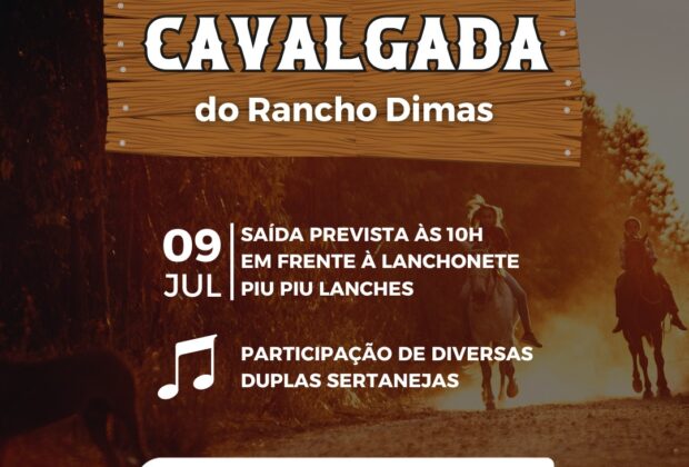 “Cavalgada do Rancho Dimas” será realizada neste domingo, 9 de julho em Pedreira