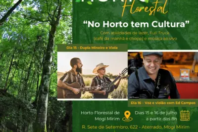 ABERTURA DO HORTO AOS FINAIS DE SEMANA TERÁ ATIVIDADES DE LAZER E MÚSICA AO VIVO