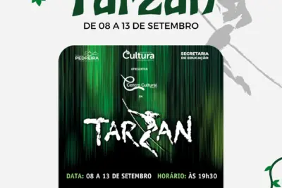 Espetáculo “Tarzan” estreia em 08 de setembro, no Ginásio “Vermelhão” do Santa Sofia