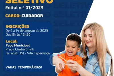 Prefeitura Municipal de Santo Antônio de Posse abre Processo Seletivo para Contratação de Cuidadores na Rede Pública de Ensino