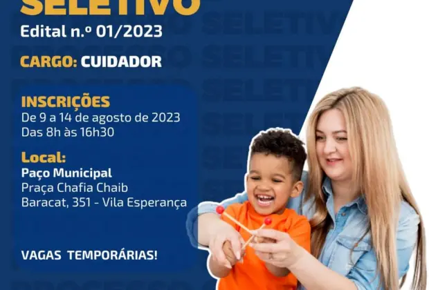 Prefeitura Municipal de Santo Antônio de Posse abre Processo Seletivo para Contratação de Cuidadores na Rede Pública de Ensino