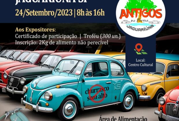 Encontro anual de Carros Antigos de Jaguariúna acontece neste domingo no Centro Cultural de Jaguariúna