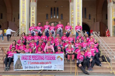 4ª Caminhada Feminina de Peregrinação de Santo Antônio de Posse Chega à Basílica de Nossa Senhora Aparecida do Norte