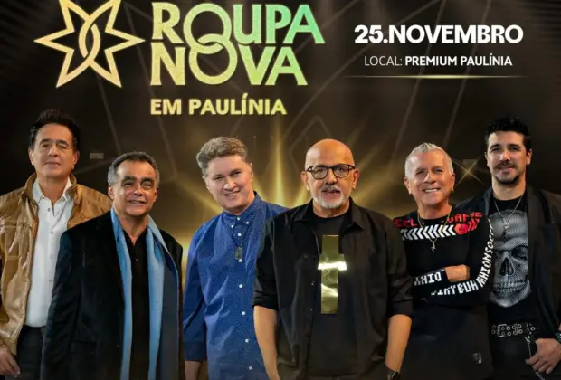 Roupa Nova faz show em Paulínia no mês de novembro