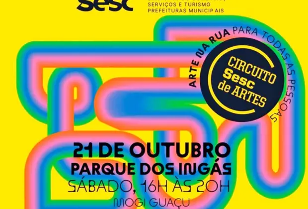 Parque dos Ingás: Mogi Guaçu recebe o Circuito Sesc de Artes no dia 21 de outubro