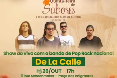 ESTA SEMANA TEM POP ROCK NACIONAL NA QUINTA-FEIRA DE SABORES